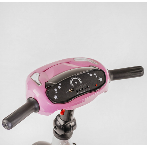 Велосипед триколісний Best Trike 6088 F - 355-39 фара з USB, поворотне сидіння, складаний кермо, пульт, рожевий