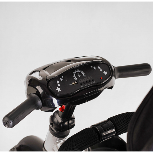 Велосипед триколісний Best Trike 6088 F - 600-19 фара з USB, поворотне сидіння, складаний кермо, пульт, чорний
