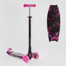 Триколісний самокат Best Scooter Maxi Print 2019 NEW рожевий 