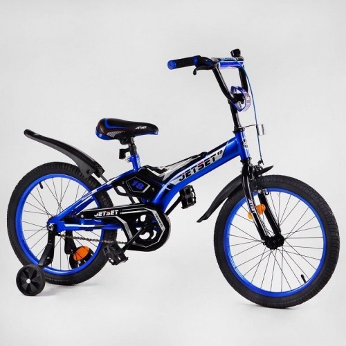 Велосипед двухколесный детский CORSO Jet Set JS-N1803, 18 дюймов, звоночек, синий