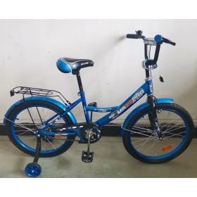 Велосипед двухколесный Corso MAXXPRO-N-12-2, 12 дюймов, с багажником, звоночком, голубой
