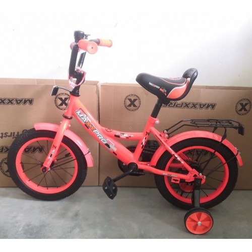 Велосипед двоколісний Corso MAXXPRO-N-12-5, 12 дюймів, з багажником, дзвіночком, рожевий