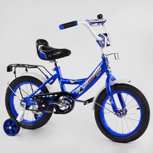 Велосипед двоколісний Corso MAXXPRO-N-12-6, 12 дюймів, з багажником, дзвіночком, синій