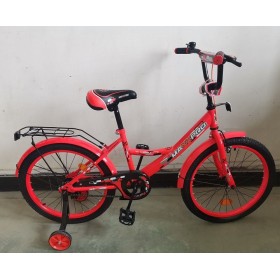 Велосипед двухколесный Corso MAXXPRO-N-14-1, 14 дюймов, с багажником, звоночком, ручным тормозом, розовый