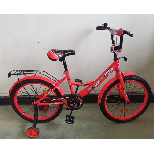 Велосипед двоколісний Corso MAXXPRO-N-14-1, 14 дюймів, з багажником, дзвіночком, ручним гальмом, рожевий