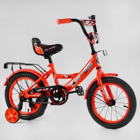 Велосипед двухколесный Corso MAXXPRO-N-14-3, 14 дюймов, с багажником, звоночком, ручным тормозом, красный