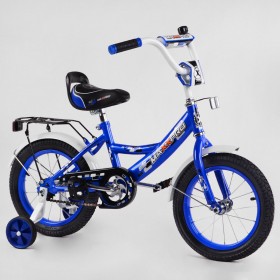 Велосипед двухколесный Corso MAXXPRO-N-14-6, 14 дюймов, с багажником, звоночком, ручным тормозом, синий