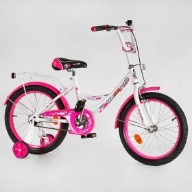 Велосипед двоколісний Corso MAXXPRO-N-18-5, 18 дюймів, з багажником, дзвіночком, ручним гальмом, білий