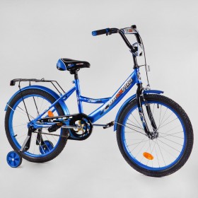 Велосипед двоколісний Corso MAXXPRO-N-20-4, 20 дюймів, з багажником, дзвіночком, ручним гальмом, блакитний