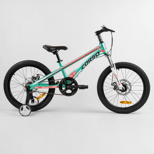 Велосипед спортивный детский CORSO Speedline MG-94526, 20 дюймов, магниевая рама 11 дюймов, Бирюзовый