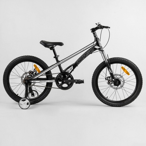 Велосипед дитячий двоколісний CORSO Speedline MG-98402, 20 дюймів, магнієва рама 11 дюймів, чорний