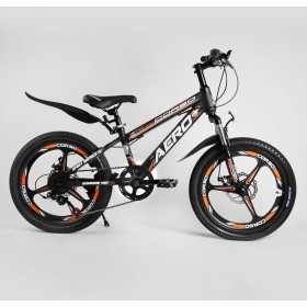 Велосипед двоколісний CORSO AERO 22017, сталева рама 11.5", перемикач Saiguan, колеса 20 дюймів, збірка 75%, помаранчевий