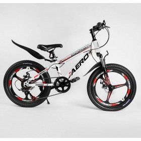 Велосипед двоколісний CORSO AERO 31488, сталева рама 11.5", перемикач Saiguan, колеса 20 дюймів, збірка 75%, білий
