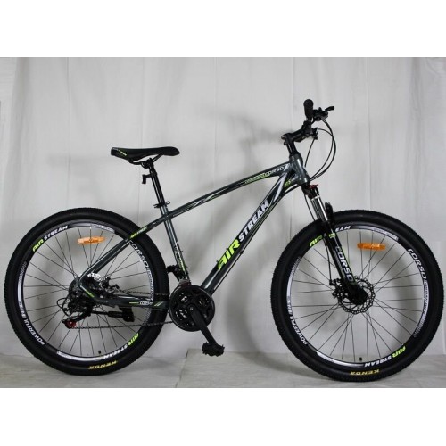 Спортивний велосипед CORSO AirStream, алюмінієва рама 17", перемикач Shimano, 21 швидкість, 27549, колеса 27,5 дюймів, чорний