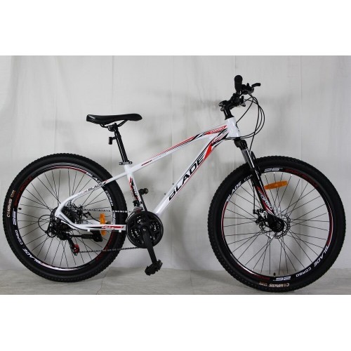 Спортивний велосипед CORSO BLADE, алюмінієва рама 13", перемикач Shimano, BL-26631, колеса 26 дюймів, збірка 75%, білий