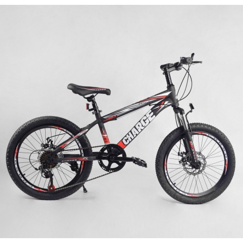 Велосипед двоколісний CORSO Charge, сталева рама, колеса 20 дюймів, перемикач Saiguan, 7 швидкостей, SG-20305, червоний