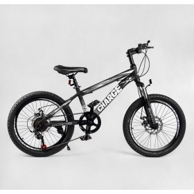 Велосипед двоколісний CORSO Charge, сталева рама, колеса 20 дюймів, перемикач Saiguan, 7 швидкостей, збірка 75%, SG-20410, чорний