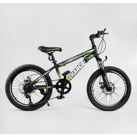 Велосипед двоколісний CORSO Charge, сталева рама, колеса 20 дюймів, перемикач Saiguan, 7 швидкостей, збірка 75%, SG-20740, салатовий