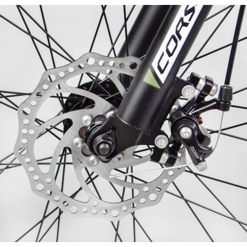 Спортивний велосипед CORSO Crossfire, сталева рама 15", перемикач Saiguan, 21 швидкість, TK-27504, колеса 27,5 дюймів, зелений