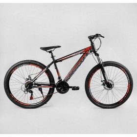 Спортивний велосипед CORSO Crossfire, сталева рама 15", перемикач Saiguan, 21 швидкість, TK-27515, колеса 27,5 дюймів, червоний