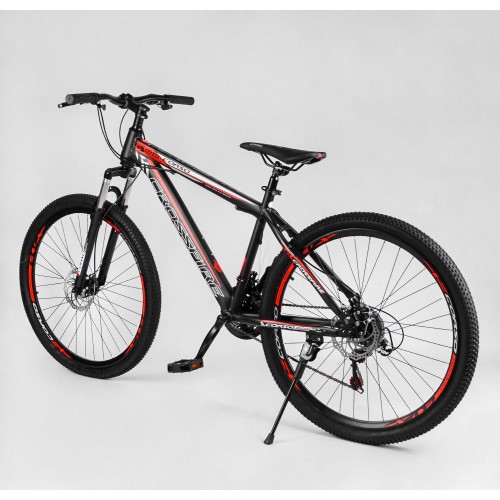Спортивний велосипед CORSO Crossfire, сталева рама 15", перемикач Saiguan, 21 швидкість, TK-27515, колеса 27,5 дюймів, червоний