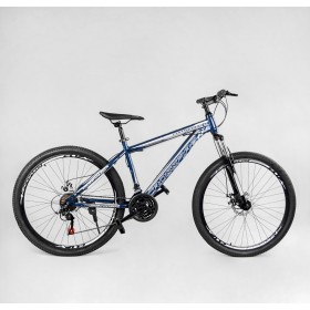 Спортивний велосипед CORSO Crossfire, сталева рама 15", перемикач Saiguan, 21 швидкість, TK-27522, колеса 27,5 дюймів, синій