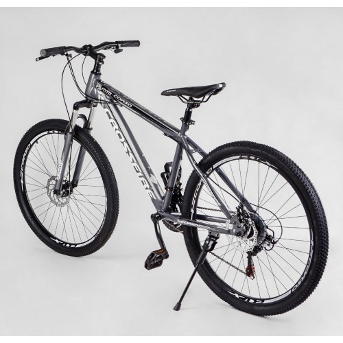 Спортивний велосипед CORSO Crossfire, сталева рама 15", перемикач Saiguan, 21 швидкість, TK-27539, колеса 27,5 дюймів, чорний