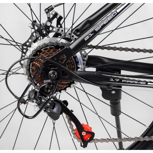 Спортивний велосипед CORSO Global, сталева рама 15", перемикач Saiguan, TK-24405, колеса 26 дюймів, збірка 75%, чорний