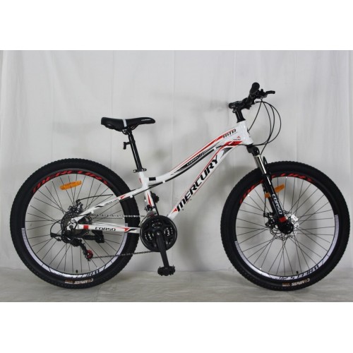 Спортивний велосипед CORSO Mercury, алюмінієва рама 13", перемикач Shimano, MR-61053, колеса 26 дюймів, збірка 75%, білий