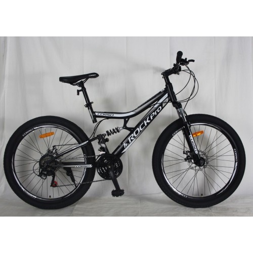 Спортивний велосипед CORSO RockPro, сталева рама 19", перемикач SunRun, RC-26058, колеса 26 дюймів, збірка 75%, чорний
