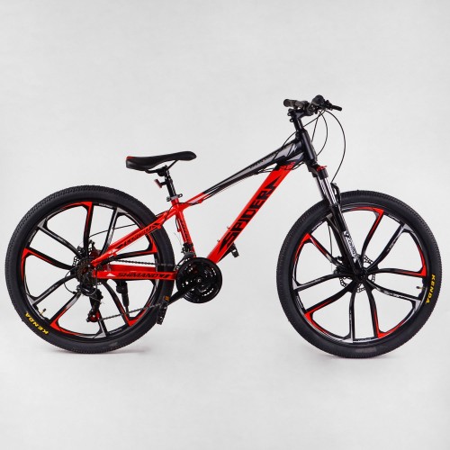 Спортивний велосипед CORSO Spider, алюмінієва рама 13", перемикач Shimano, SP-26208, колеса 26 дюймів, збірка 75%, червоний