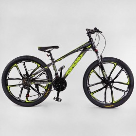 Спортивний велосипед CORSO Spider, алюмінієва рама 13", перемикач Shimano, SP-26307, колеса 26 дюймів, збірка 75%, жовтий