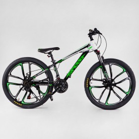 Спортивний велосипед CORSO Spider, алюмінієва рама 13", перемикач Shimano, SP-26406, колеса 26 дюймів, збірка 75%, зелений