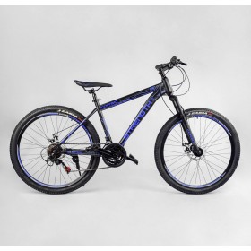Спортивний велосипед CORSO Strength, сталева рама 15", колеса 26 дюймів, перемикач Saiguan, 21 швидкість, TK-24399, синій