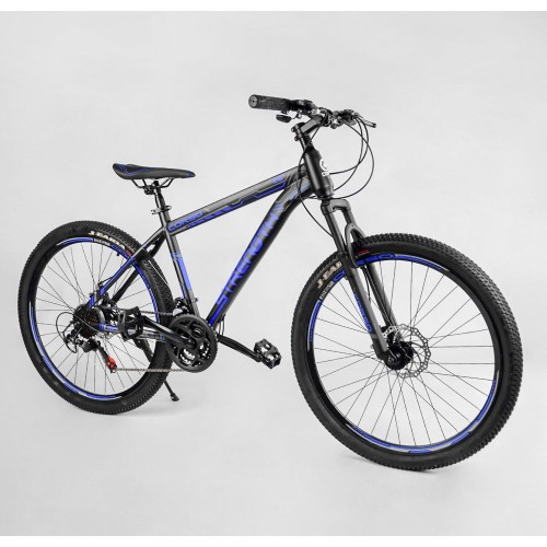 Спортивний велосипед CORSO Strength, сталева рама 15", колеса 26 дюймів, перемикач Saiguan, 21 швидкість, TK-24399, синій
