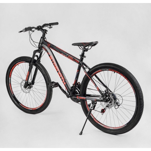 Спортивний велосипед CORSO Strength, сталева рама 15", колеса 26 дюймів, перемикач Saiguan, 21 швидкість, TK-24015, червоний