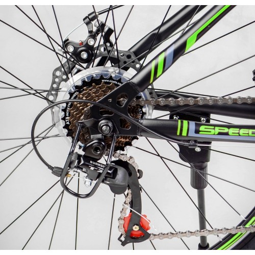 Спортивний велосипед CORSO Strength, сталева рама 15", колеса 26 дюймів, перемикач Saiguan, 21 швидкість, TK-24123, зелений