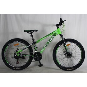 Спортивний велосипед CORSO Ultra, алюмінієва рама 13", перемикач Shimano, UL- 26544, колеса 26 дюймів, збірка 75%, салатовий