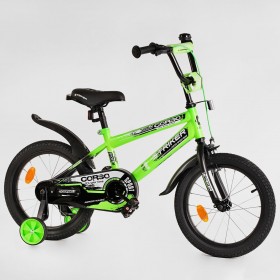 Велосипед двоколісний Corso STRIKER EX-16019, 16 дюймів, з дзвіночком, ручним гальмом, зелений