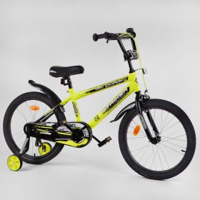Велосипед двоколісний Corso STRIKER EX-20695, 20 дюймів, з дзвіночком, ручним гальмом, жовтий