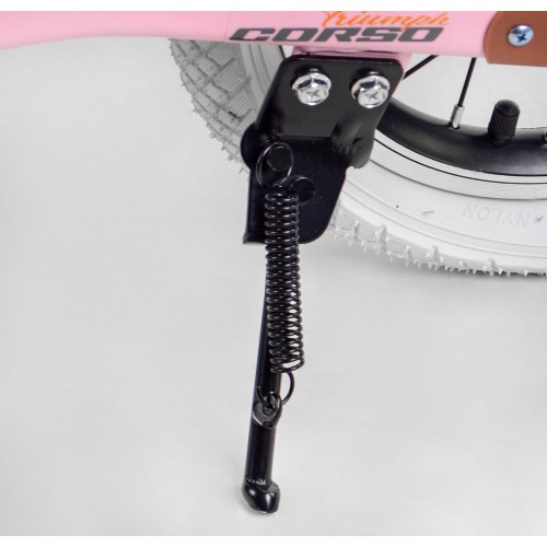 Беговел Corso Triumph 61201, сталева рама, надувні колеса, 12 дюймів, ручне гальмо, підніжка, рожевий
