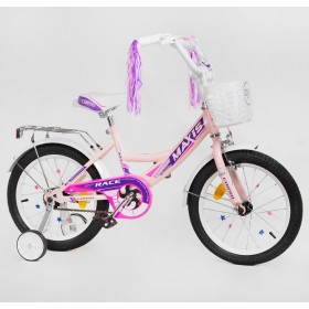 Велосипед двоколісний дитячий Corso Maxis 16 дюймів, для дівчаток, складання 75%, M16422, з кошиком, ліловий