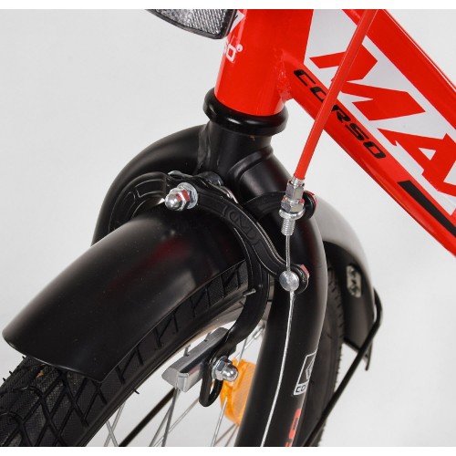 Велосипед двоколісний дитячий Corso Maxis 16 дюймів, для хлопчиків, складання 75% M16904, з дзвінком, червоний