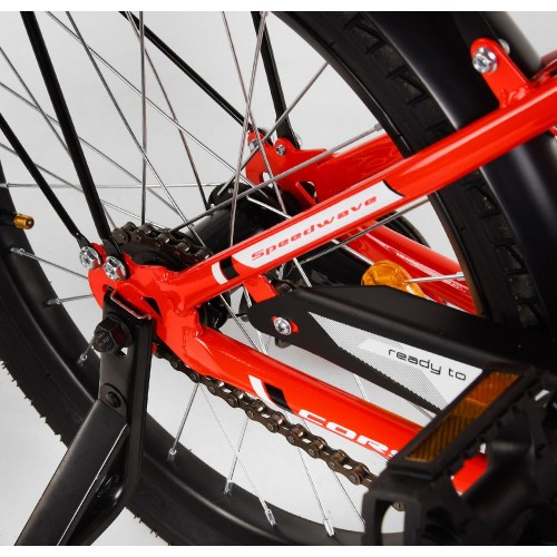 Велосипед двоколісний дитячий Corso Maxis 16 дюймів, для хлопчиків, складання 75% M16904, з дзвінком, червоний