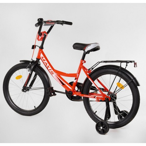 Велосипед двоколісний дитячий Corso Maxis 20 дюймів, для хлопчиків, складання 75% M20210, з дзвінком, червоний