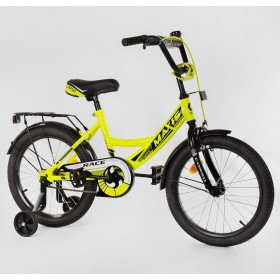 Велосипед двоколісний дитячий Corso Maxis 18 дюймів, для хлопчиків, складання 75% M18302, з дзвінком, жовтий