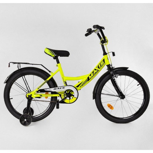 Велосипед двоколісний дитячий Corso Maxis 20 дюймів, для хлопчиків, складання 75% M20650, з дзвінком, жовтий