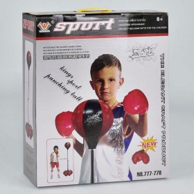 Боксерський набір, дитяча боксерська груша на стійці та рукавички для боксу 777-778