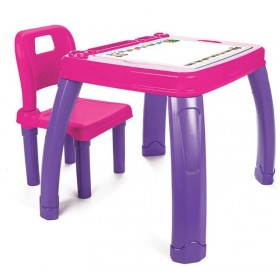 Столик із стільчиком Pilsan 03-402, дошка для малювання, набір 3в1, Рожево-фіолетовий
