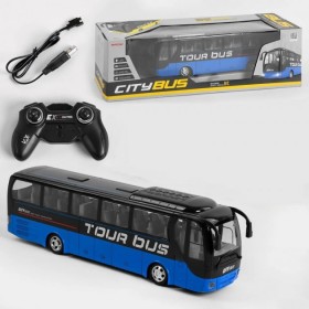 Автобус на радіокеруванні 666-699 NA, з акумулятором, керуванням 2.4GHz, підсвіткою фар, синій